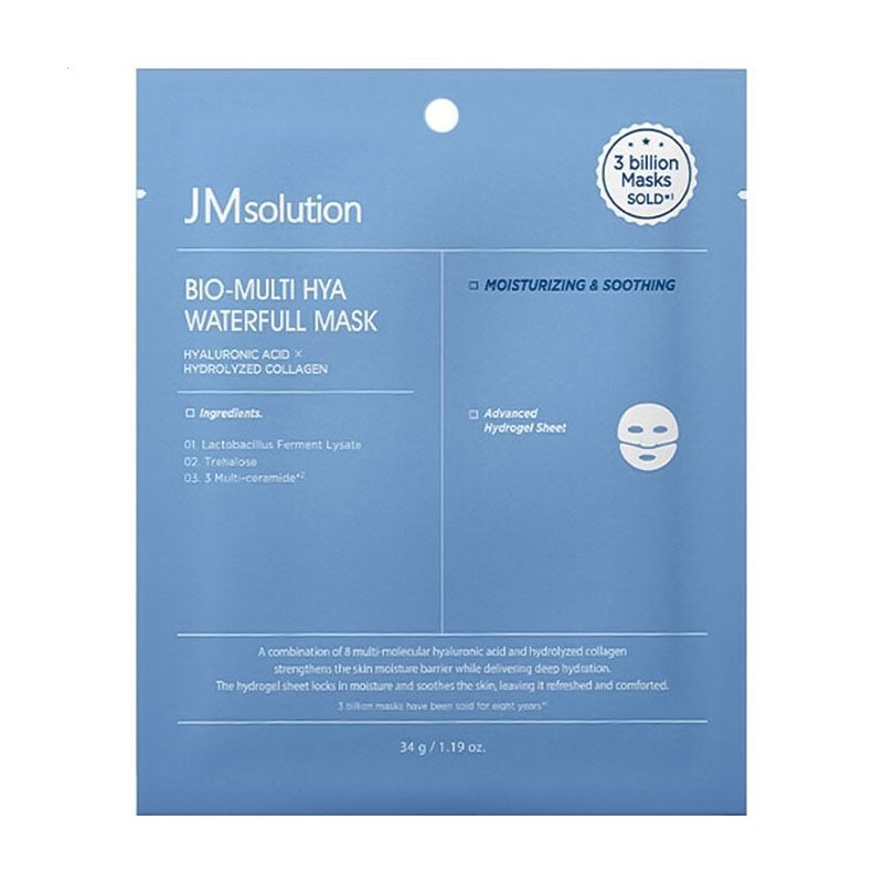 Зволожувальна тканинна маска для обличчя JMsolution Bio-Multi Hya Waterfull Mask, 34 г